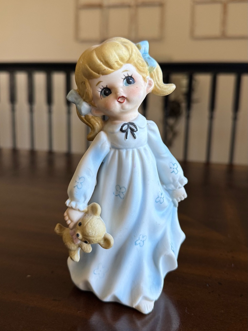 Crystal Doll Blue and Blonde Porcelain Girl Figurine